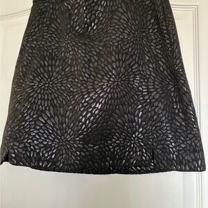 LOFT Black Textured Floral Mini Skirt